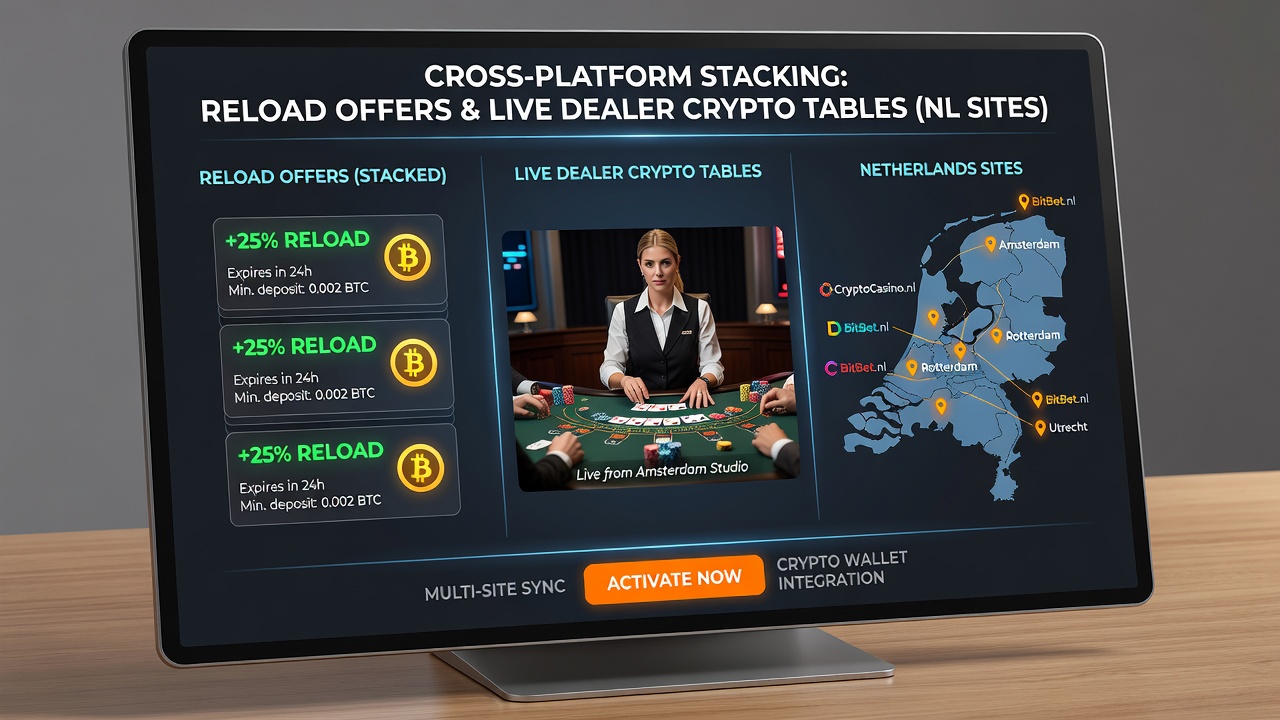 Live dealer crypto tafels gecombineerd met gestapelde reload bonussen op Nederlandse platforms