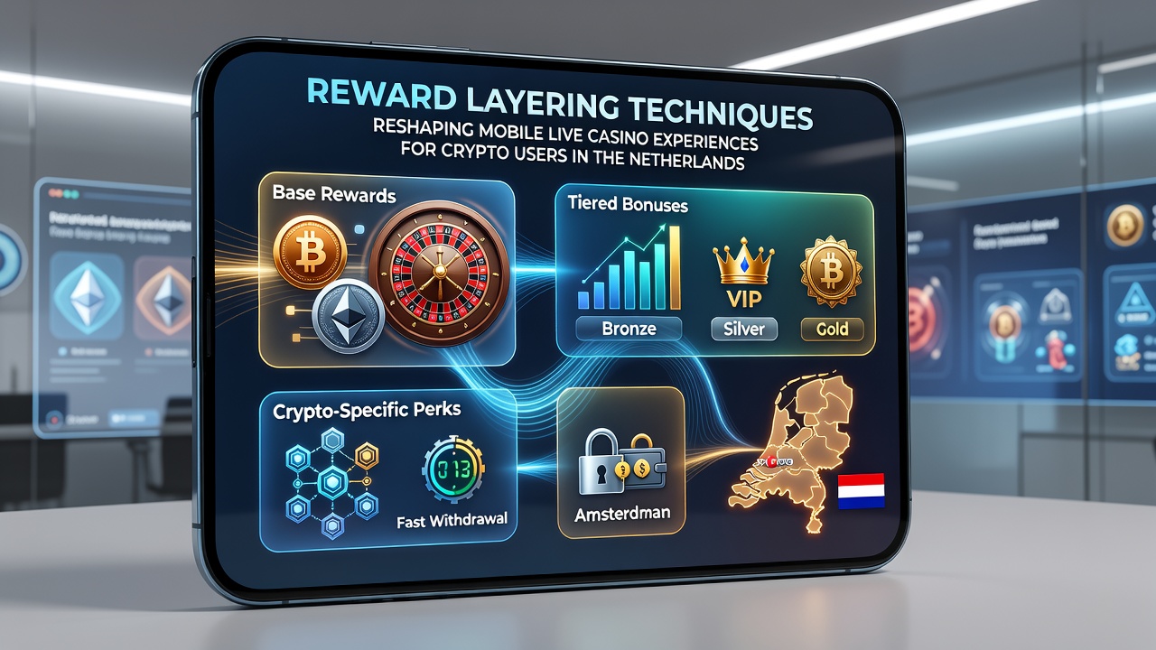 Crypto wallet integratie in live dealer mobiele app met beloningsprogressie