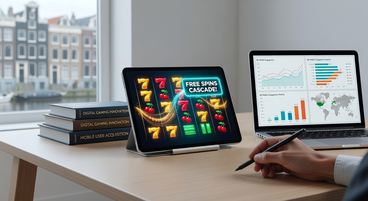 Dynamische weergave van free spins cascades op een mobiel scherm in een Nederlands online casino, met vallende symbolen en opeenvolgende winsten